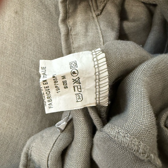 Pistache M MINT/NEW linen (100 percent linen) Wide Leg Jumpsuit with Relaxed Fit - Picture 13 of 15